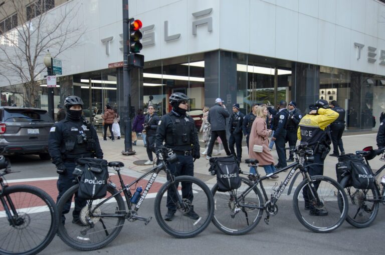 Police are barricading Tesla cars and dealerships as people rage against Elon Musk’s machines