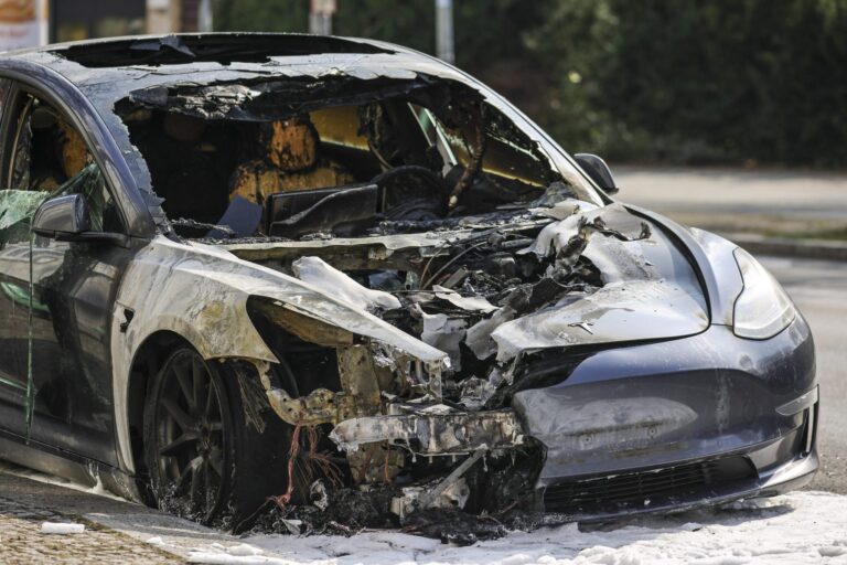 Teslas are getting torched in Berlin as surveys show Germans are deserting Elon Musk’s carmaker in droves